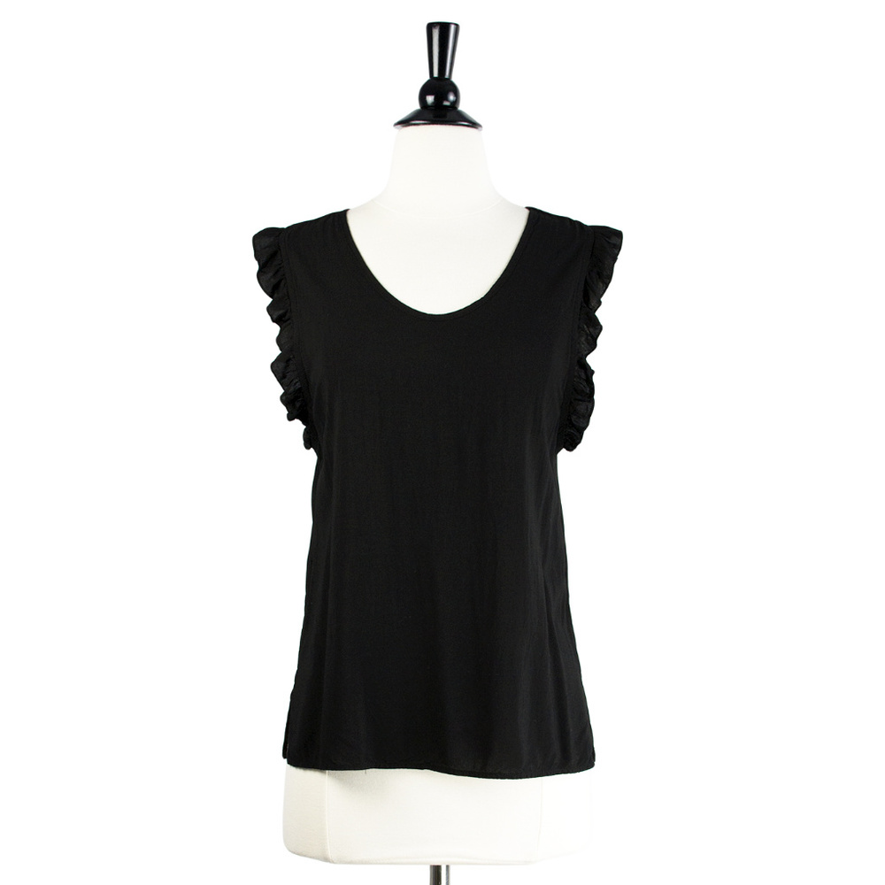 Cameo | Black Ruffle Sleeve Tank